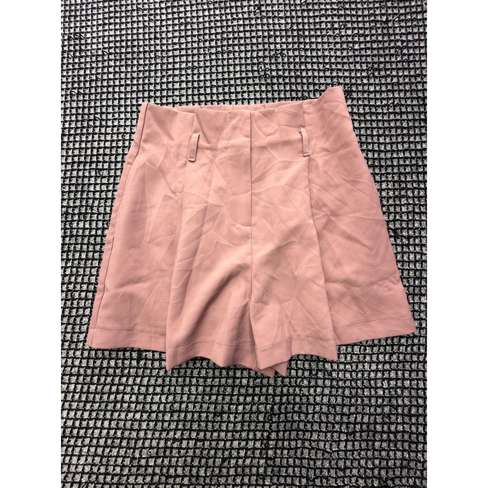 Allegra K Pleated Shorts Womens Size Medium Pink  High Waist Tailored